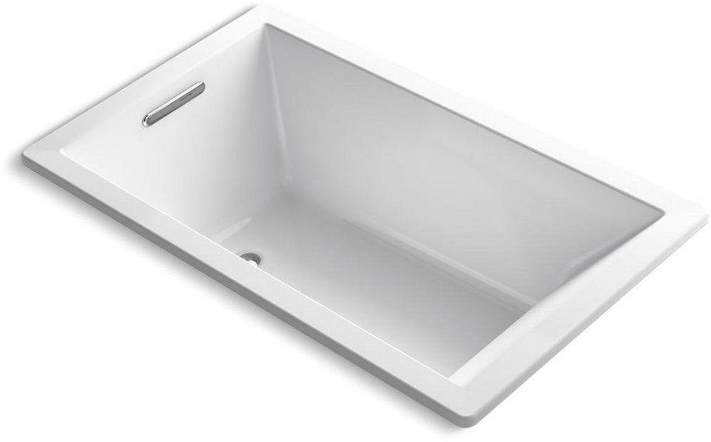 KOHLER Underscore® 60 x 36 in. Soaker Drop-In Bathtub with End Drain in White