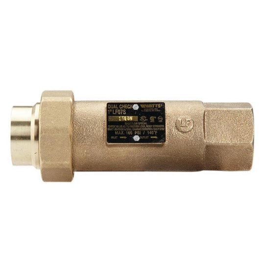 Watts Series LF07S 1 in. Brass FPT Dual Check Valve