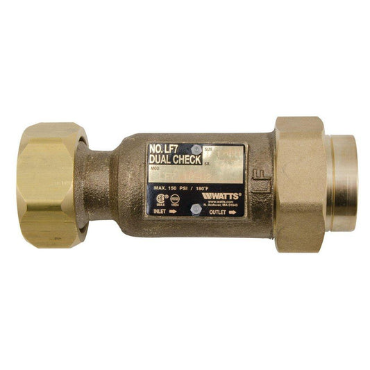 Watts Series LF07S 1-1/4 in. Brass FPT x MPT Dual Check Valve