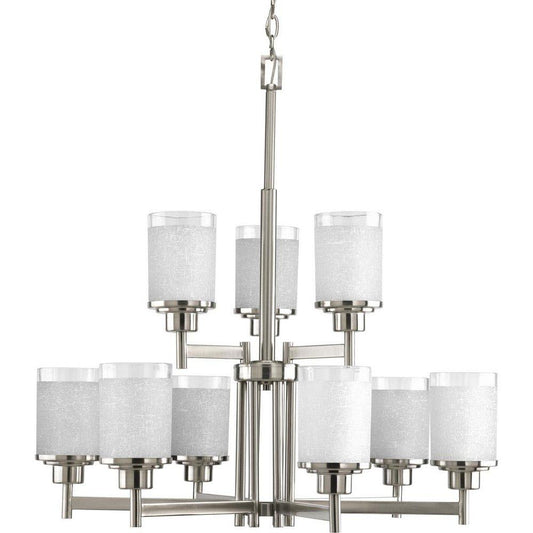 Progress Lighting Alexa 9 Light 60W Chandelier Brushed Nickel