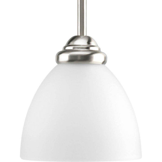 Progress Lighting Heart 100W 1-Light Medium E-26 Incandescent Mini Pendant in Brushed Nickel