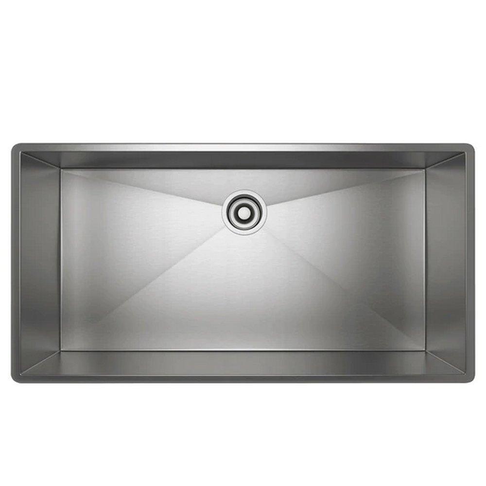 ROHL® Forze 37-1/2 in. Dual Mount Stainless Steel Single Bowl Kitchen Sink in Brushed Stainless Steel