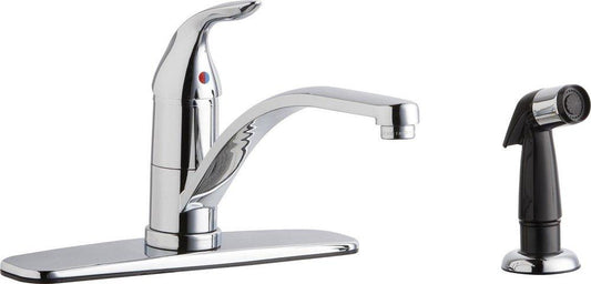 Chicago Faucets Ecast® Single Handle Kitchen Faucet with Side Spray in Polished Chrome