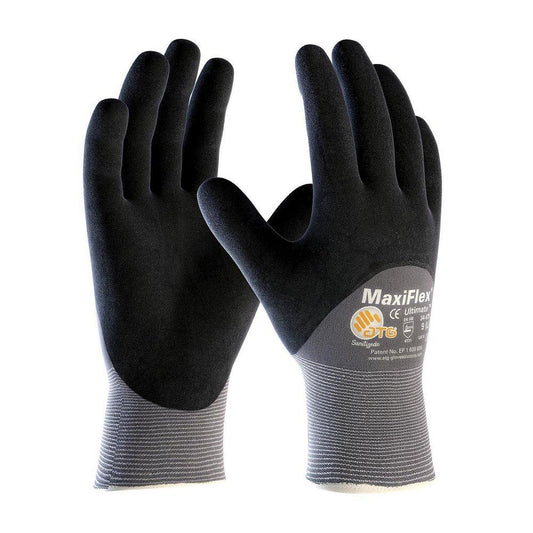 3/4 Black Nitrile Micro-Foam Controlled Grip Gloves, XL