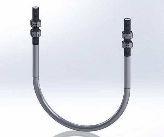 6 in. x 5/8 in. Galvanized Carbon Steel U-Bolt with 4 Hex Nuts