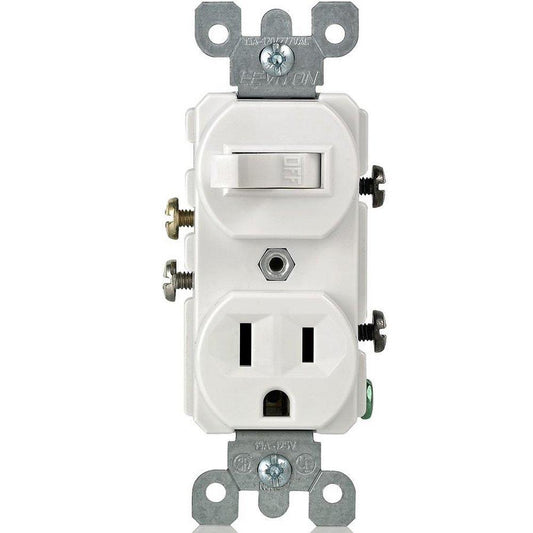 15A 125V Combination Switch in White