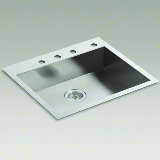 KOHLER Vault™ 25 in. Dual Mount Stainless Steel Single Bowl Kitchen Sink