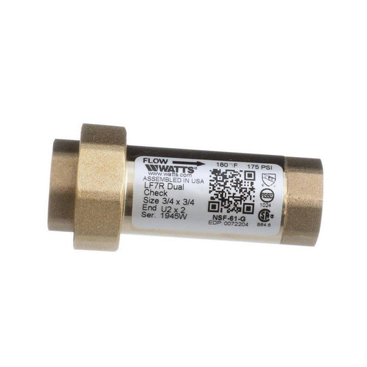 Watts Series LF7R 3/4 in. x 3/4 in. Brass Union x FPT Dual Check Valve