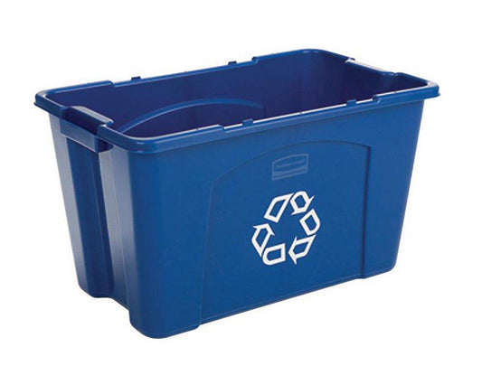 18 gal Handle Recycled Box with Universal Symbol in Blue