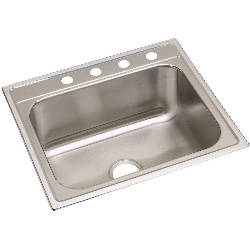 Dayton Premium 25 in. Drop-in Stainless Steel Single Bowl Kitchen Sink in Premium Highlighted Satin