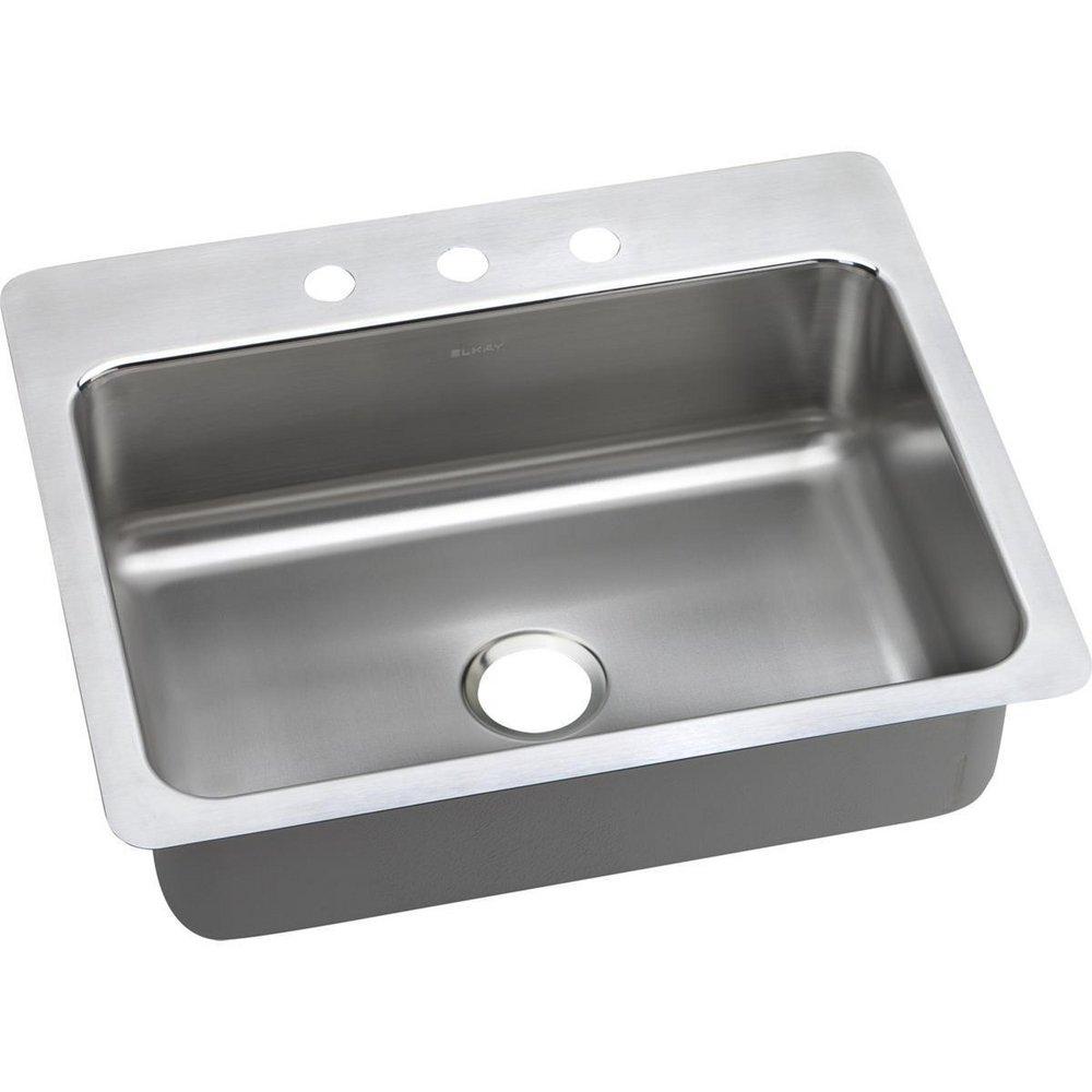 Elkay Lustertone® 27 in. Dual Mount Stainless Steel Single Bowl Kitchen Sink in Lustrous Satin