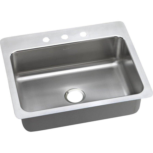 Elkay Lustertone® 27 in. Dual Mount Stainless Steel Single Bowl Kitchen Sink in Lustrous Satin