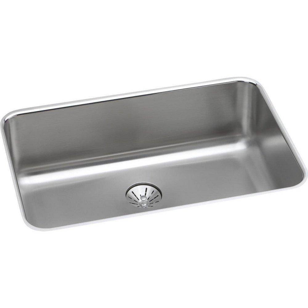 Elkay Lustertone® 26-1/2 in. Undermount Stainless Steel Single Bowl Kitchen Sink in Lustertone