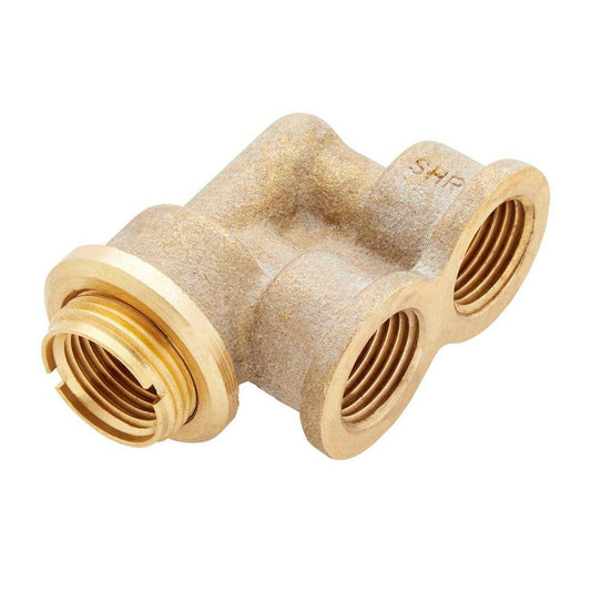 Signature Hardware Custom Showering Twin Elbow for Thermostatic Valve in Rough Brass