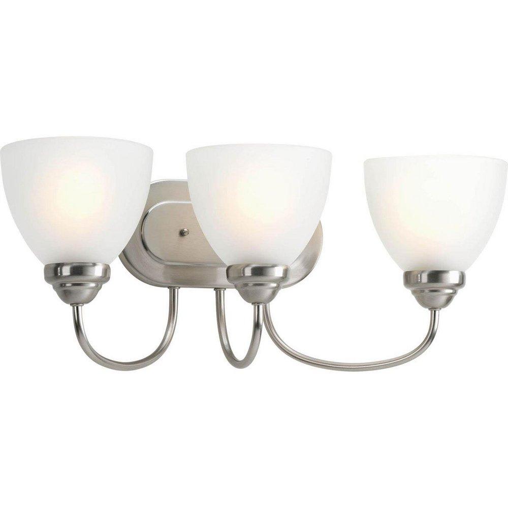 Progress Lighting Heart 22 in. 100W 3-Light Bath Light in Brushed Nickel