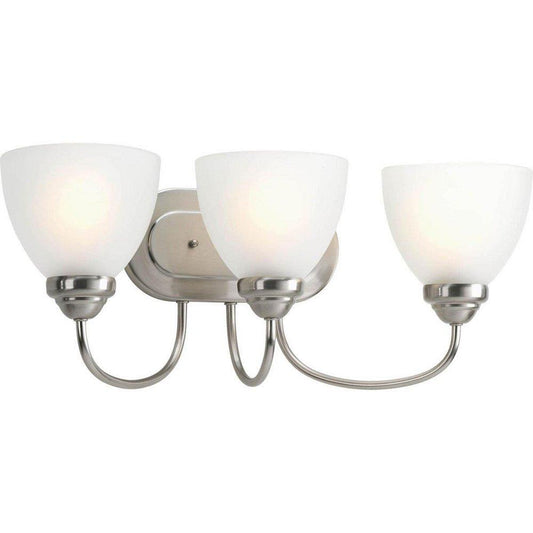 Progress Lighting Heart 22 in. 100W 3-Light Bath Light in Brushed Nickel