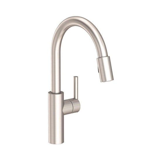 Newport Brass East Linear Single Handle Pull Down Kitchen Faucet in Satin Nickel - PVD