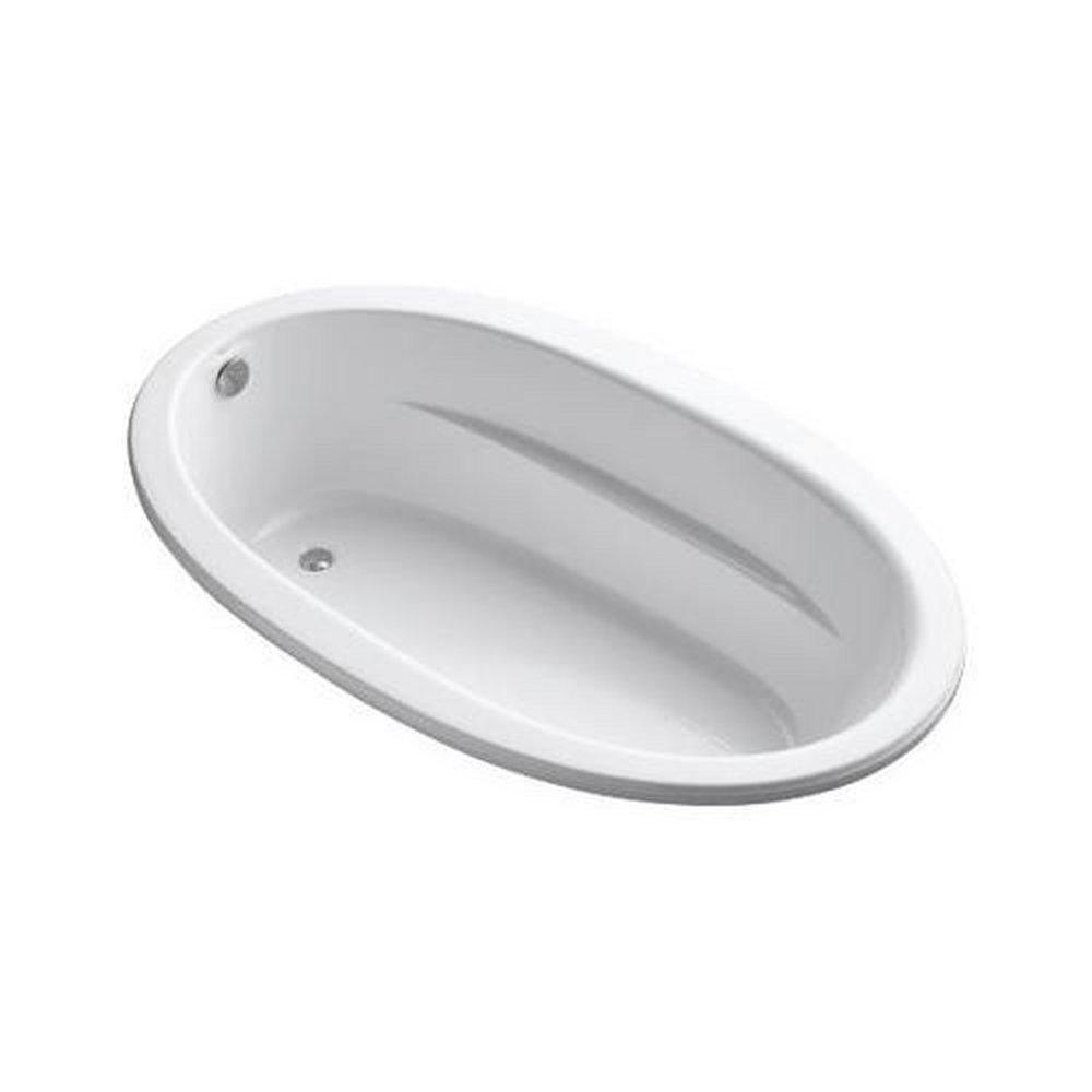 KOHLER Sunward® 72 x 42 in. Soaker Drop-In Bathtub with End Drain in White