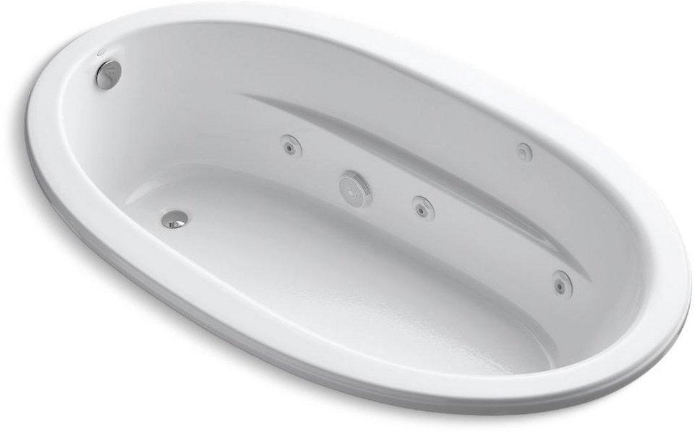 KOHLER Sunward® 72 x 42 in. Whirlpool Drop-In Bathtub with Reversible Drain in White