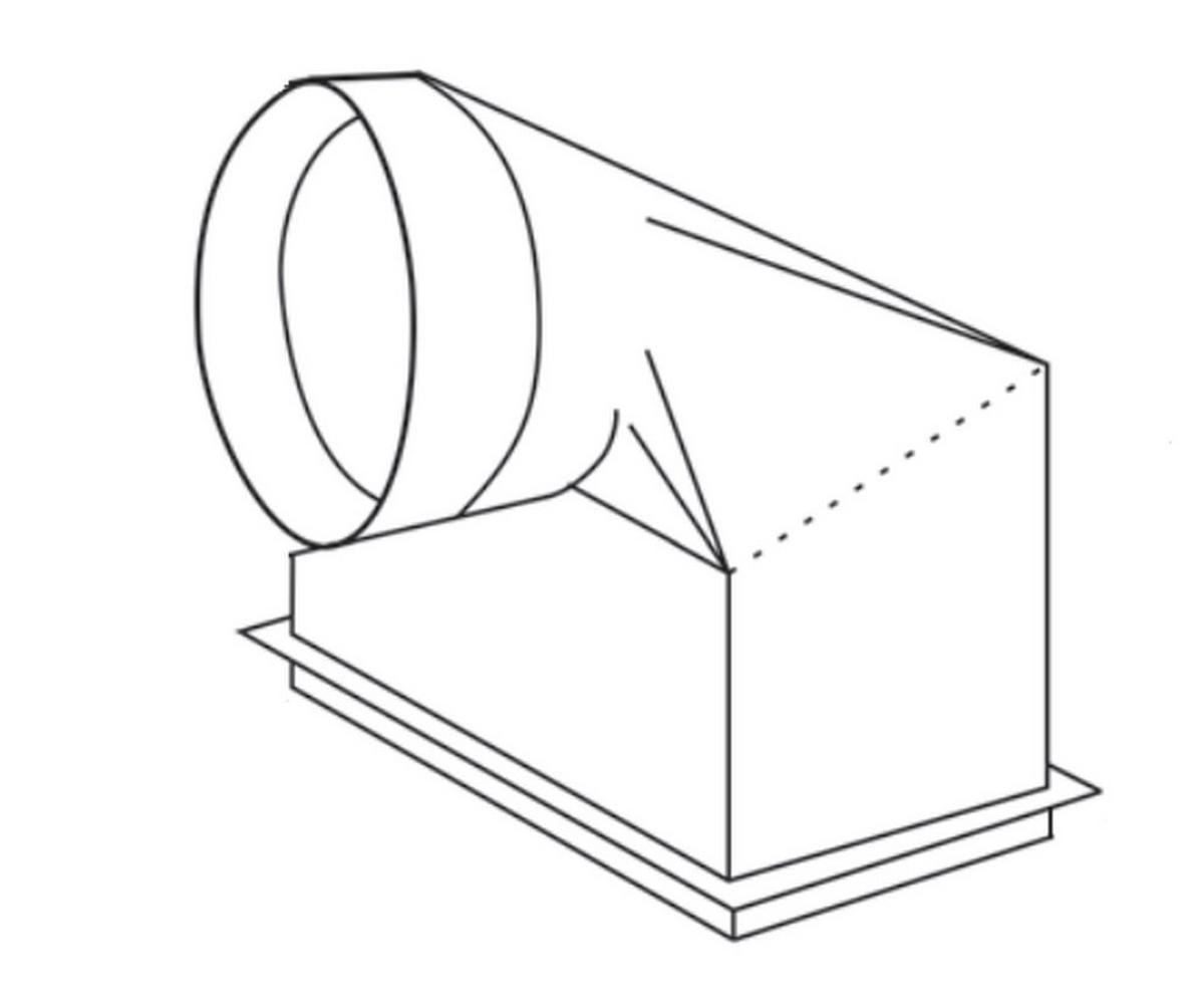 6 x 12 x 7 in. 90 Degree Boot Galvanized Steel 28 ga