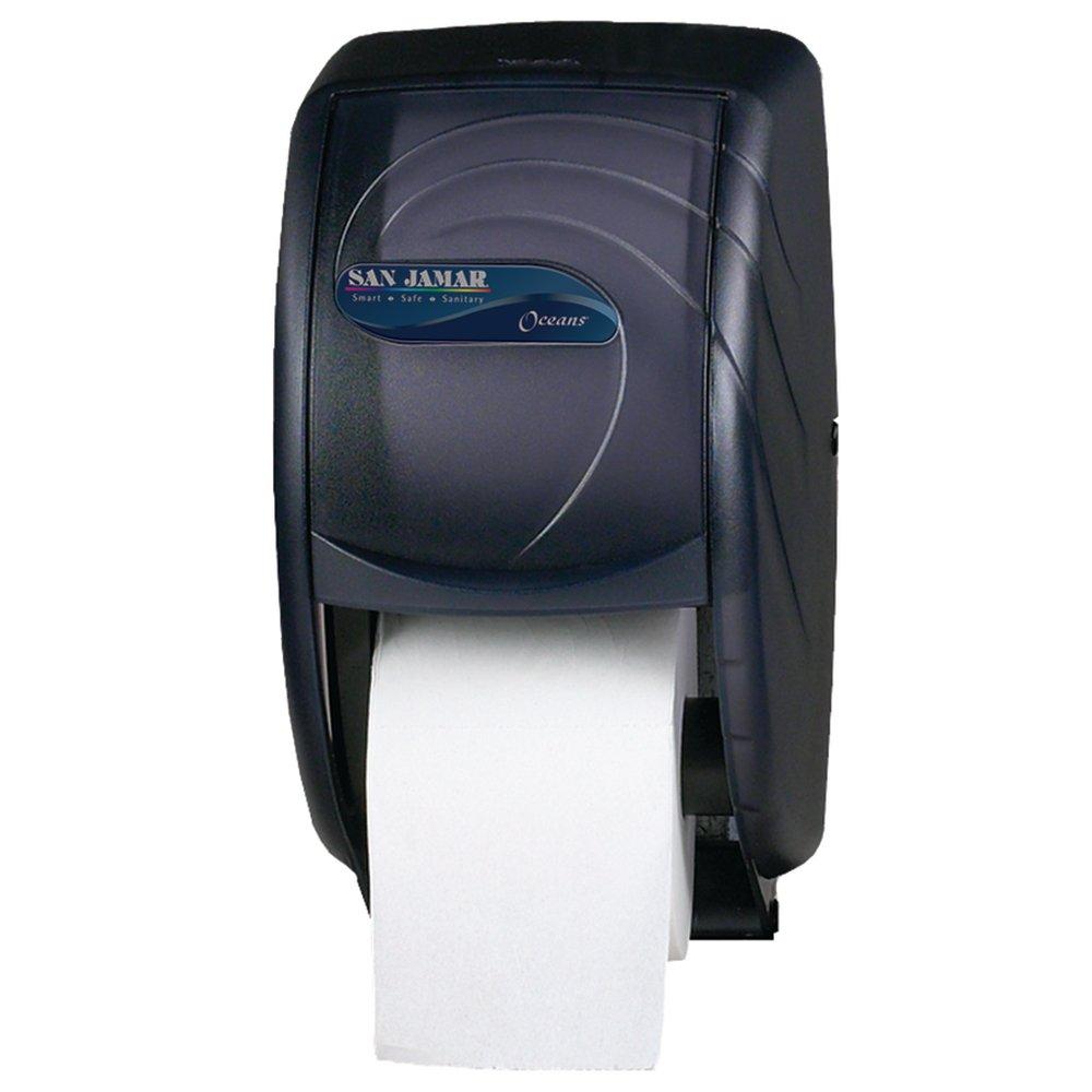 San Jamar Oceans® 12-3/4 x 7-1/2 in. Toilet Tissue Dispenser in Black