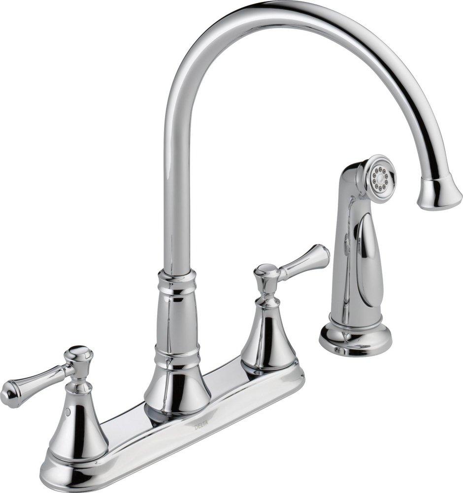 Delta Faucet Cassidy™ Two Handle Kitchen Faucet with Side Spray in Chrome