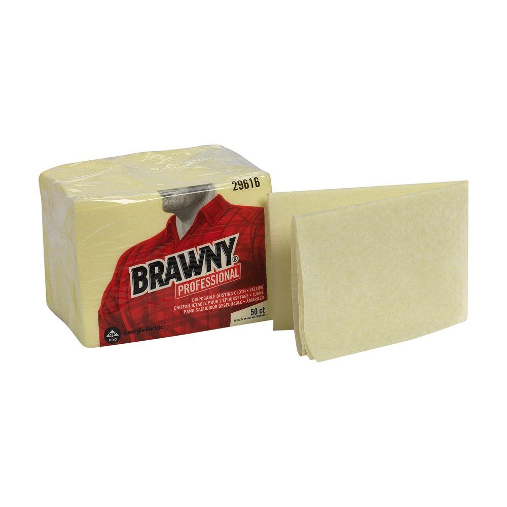 Georgia-Pacific Brawny® 17 in. Rayon Dusting Cloth in Yellow (Case of 4, Pack of 50)