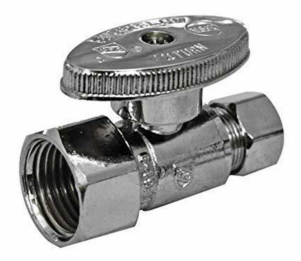 Legend Valve & Fitting T-582NL 3/8 in Lever Handle Straight Supply Stop Valve in Chrome Plated