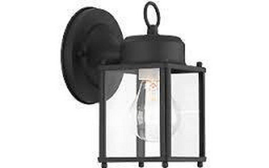 8 in. 100W Wall Mount Medium Lantern in Black