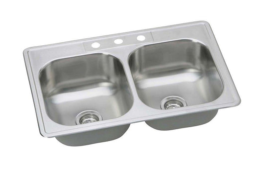 PROFLO® Bealeton 33 in. Drop-in Stainless Steel Double Bowl Kitchen Sink