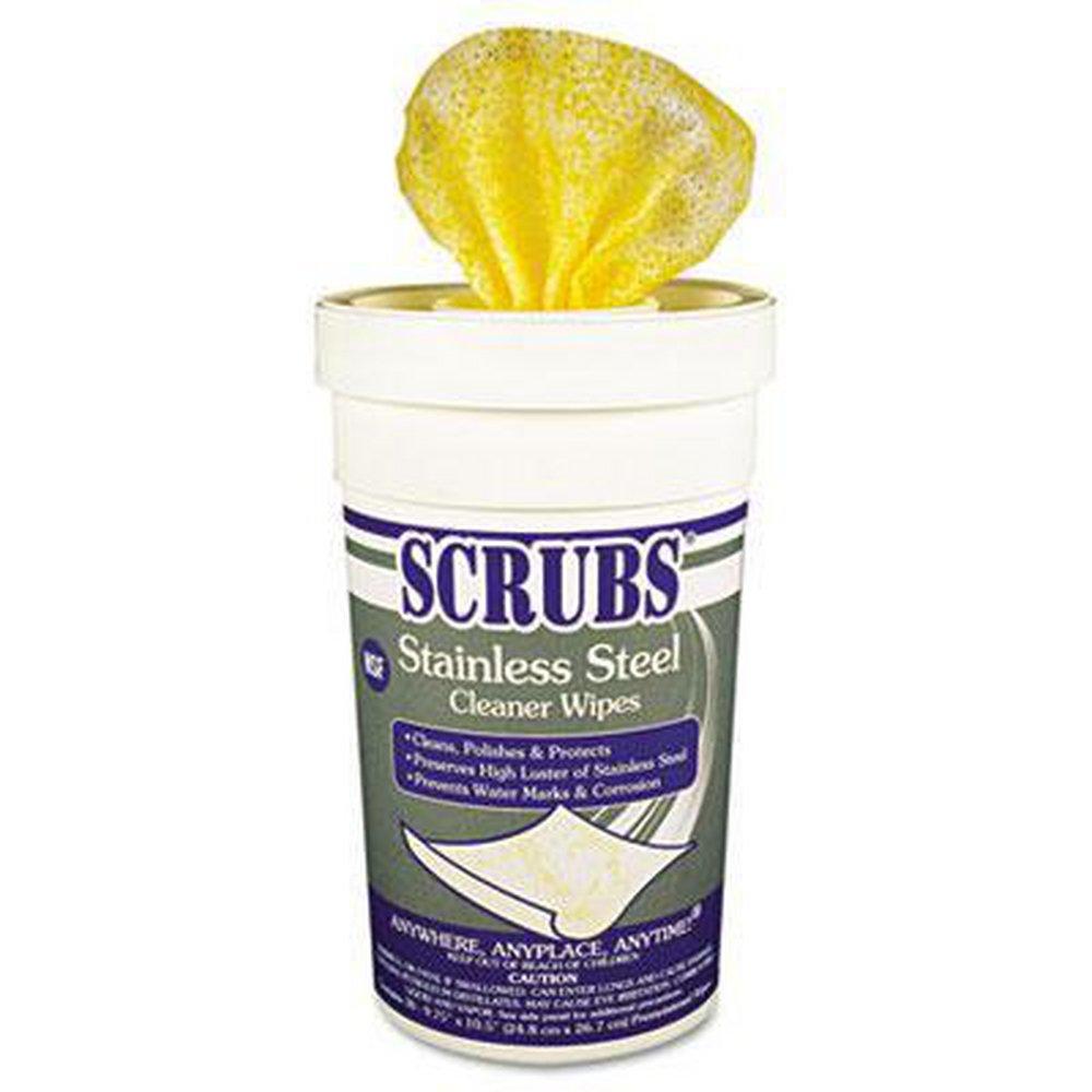 Essendant Scrubs® 9-1/4 x 10-1/2 in. Stainless Steel Cleaner Wipes 6-Pack