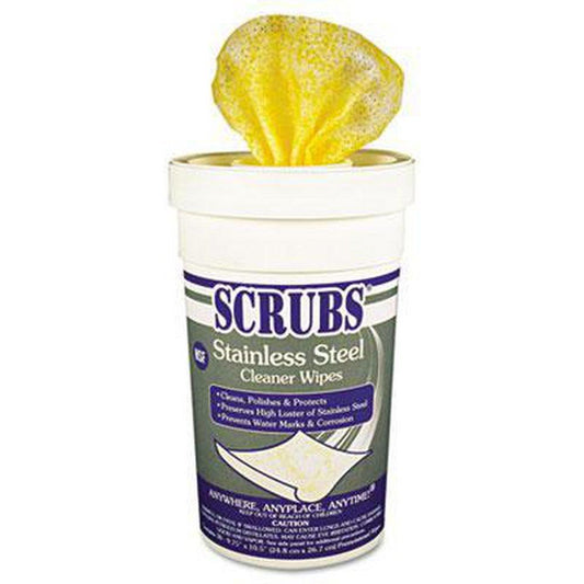 Essendant Scrubs® 9-1/4 x 10-1/2 in. Stainless Steel Cleaner Wipes 6-Pack