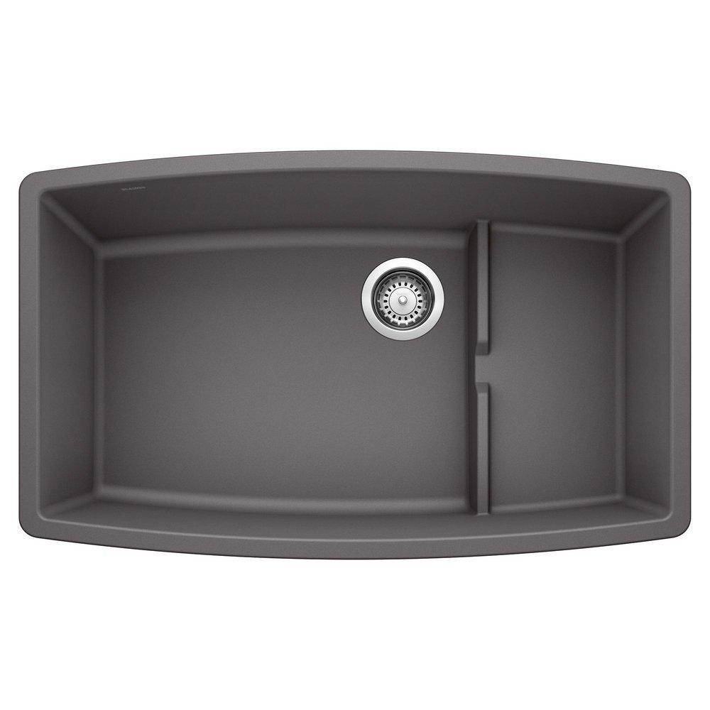 BLANCO Performa 32 in. Undermount Silgranit Single Bowl Kitchen Sink in Cinder