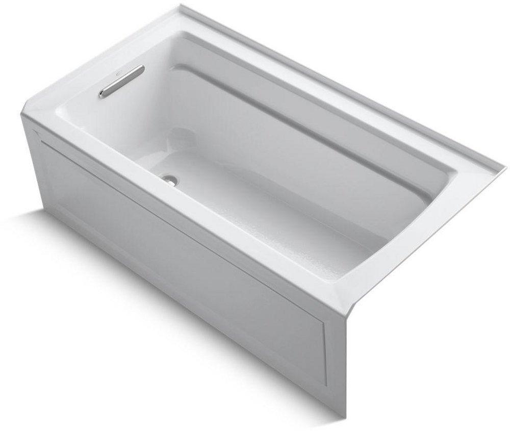 KOHLER Archer® 60 in. x 32 in. Soaker Alcove Bathtub with Left Drain in White