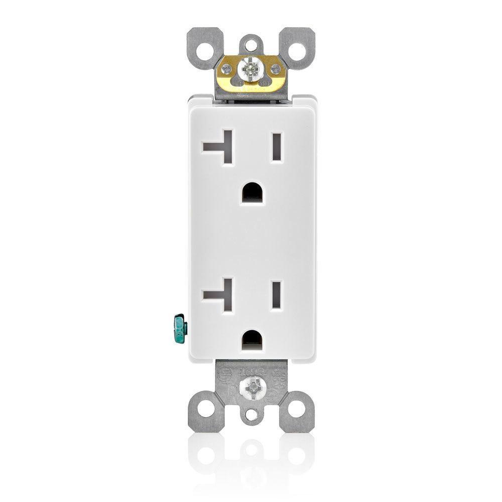 LEVITON Decora® 20A 125V Duplex Tamper-Resistant Receptacle in White