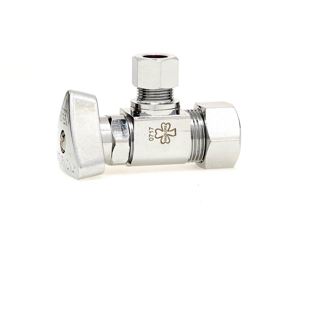 McGuire Manufacturing Convertible™ 1/2 x 3/8 in. Compression x OD Tube Loose Key Angle Supply Stop Valve in Chrome Plated