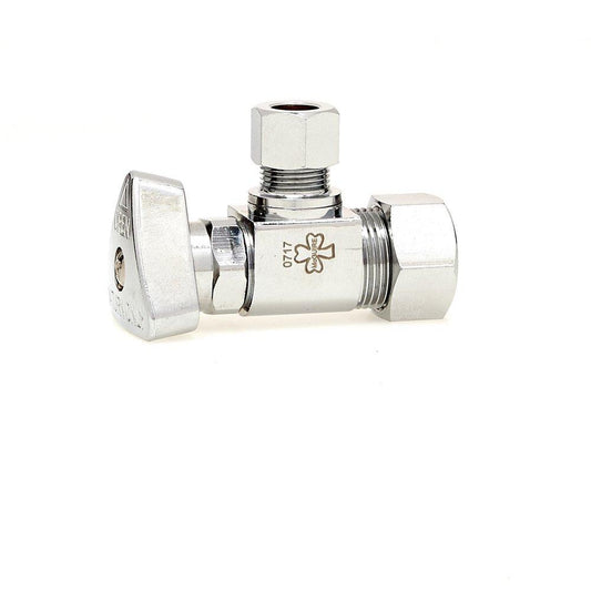 McGuire Manufacturing Convertible™ 1/2 x 3/8 in. Compression x OD Tube Loose Key Angle Supply Stop Valve in Chrome Plated