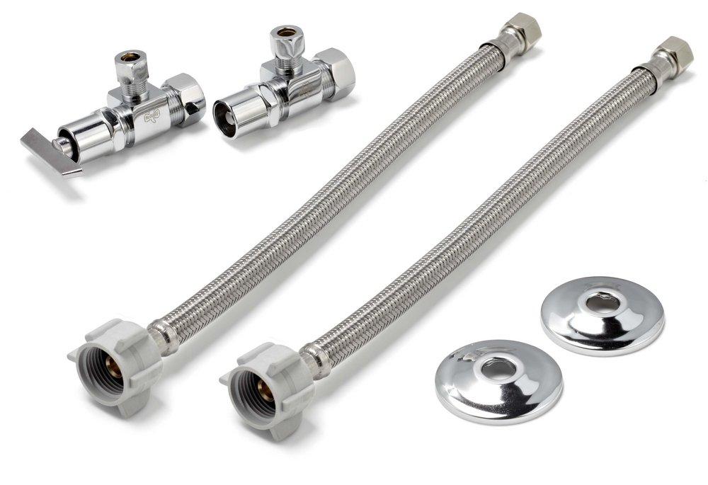 1/2 x 3/8 in. OD Compression x OD Tube Loose Key Supply Stop Valve in Chrome Plated