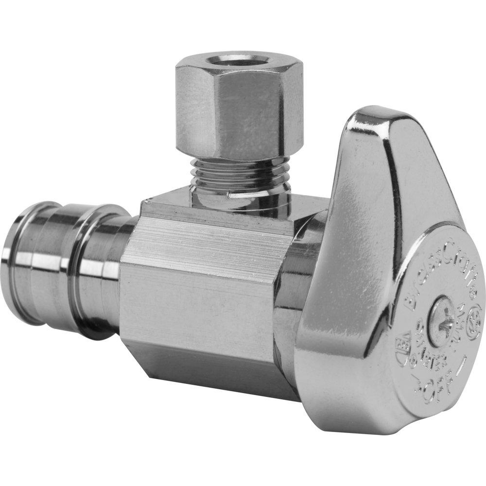 BrassCraft G2CEPX09 Series 1/2 x 3/8 in. F1960 x OD Compression Lever Angle Supply Stop Valve in Chrome Plated