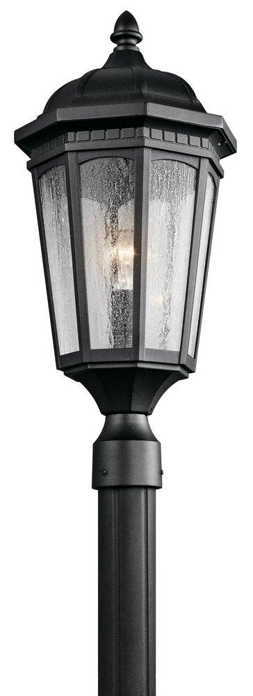 Kichler Lighting Courtyard 200W 1-Light Hybrid Post Lantern in Textured Black