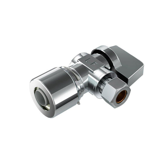 PROFLO® FastFit™ 5/8 x 3/8 in. Push x OD Tube Knob Angle Supply Stop Valve in Chrome Plated