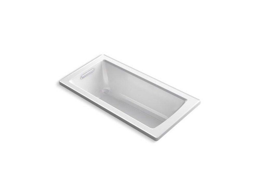 KOHLER Archer® 60 x 30 in. Soaker Drop-In Bathtub with Reversible Drain in White