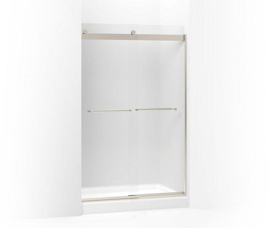 KOHLER Levity® 74 x 60-1/4 x 47-5/8 in. Frameless Sliding Shower Door with Frosted Glass in Matte Nickel