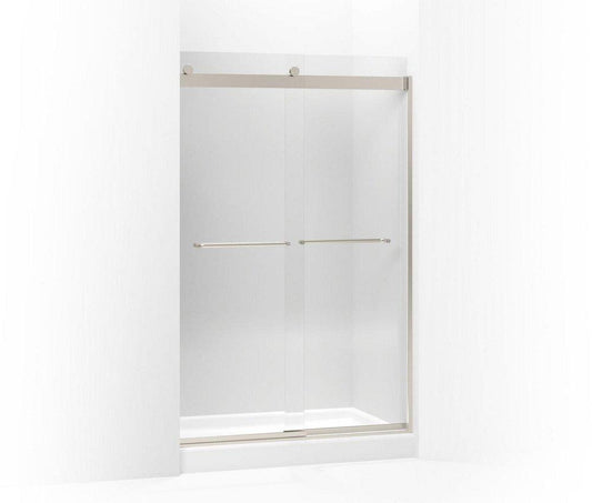 KOHLER Levity® 74 x 60-1/4 x 47-5/8 in. Frameless Sliding Shower Door with Crystal Clear Glass in Matte Nickel