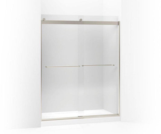 KOHLER Levity® 74 x 60-1/4 x 59-5/8 in. Frameless Sliding Shower Door with Crystal Clear Glass in Matte Nickel