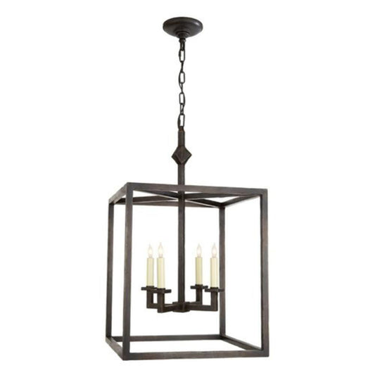 Visual Comfort & Co. Signature Studio 4-Light 60W Hanging Lantern in Aged Iron
