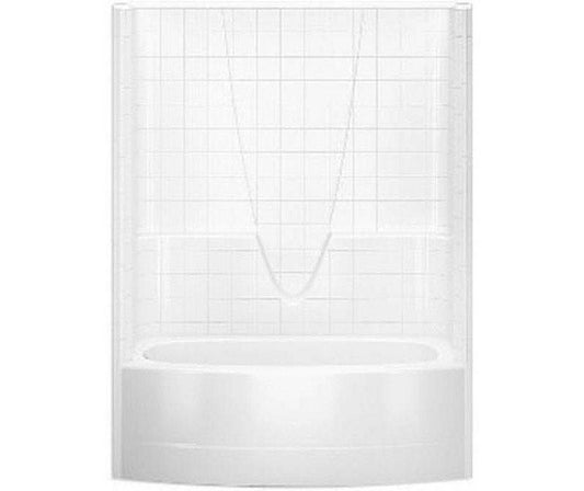 Aquatic Everyday 60 in. x 36-1/4 in. Tub & Shower Unit in White with Right Drain