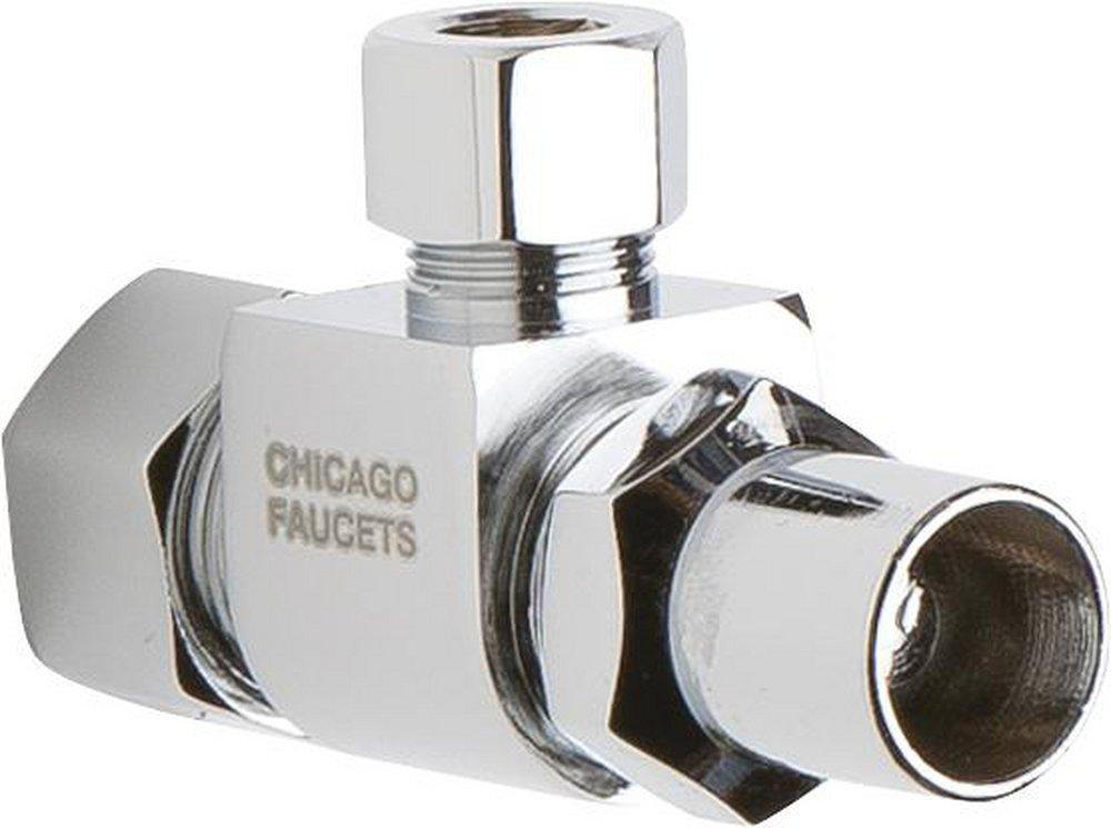 1/2 x 3/8 in. OD Compression Loose Key Handle Angle Supply Stop Valve in Polished Chrome