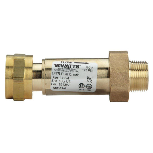 Watts Series LF7R 1 in x 3/4 in Copper Silicon Alloy FPT x Union Double Check Valve