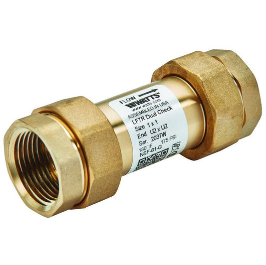 Watts Series LF7R 1 in. Brass Union FNPT Backflow Preventer